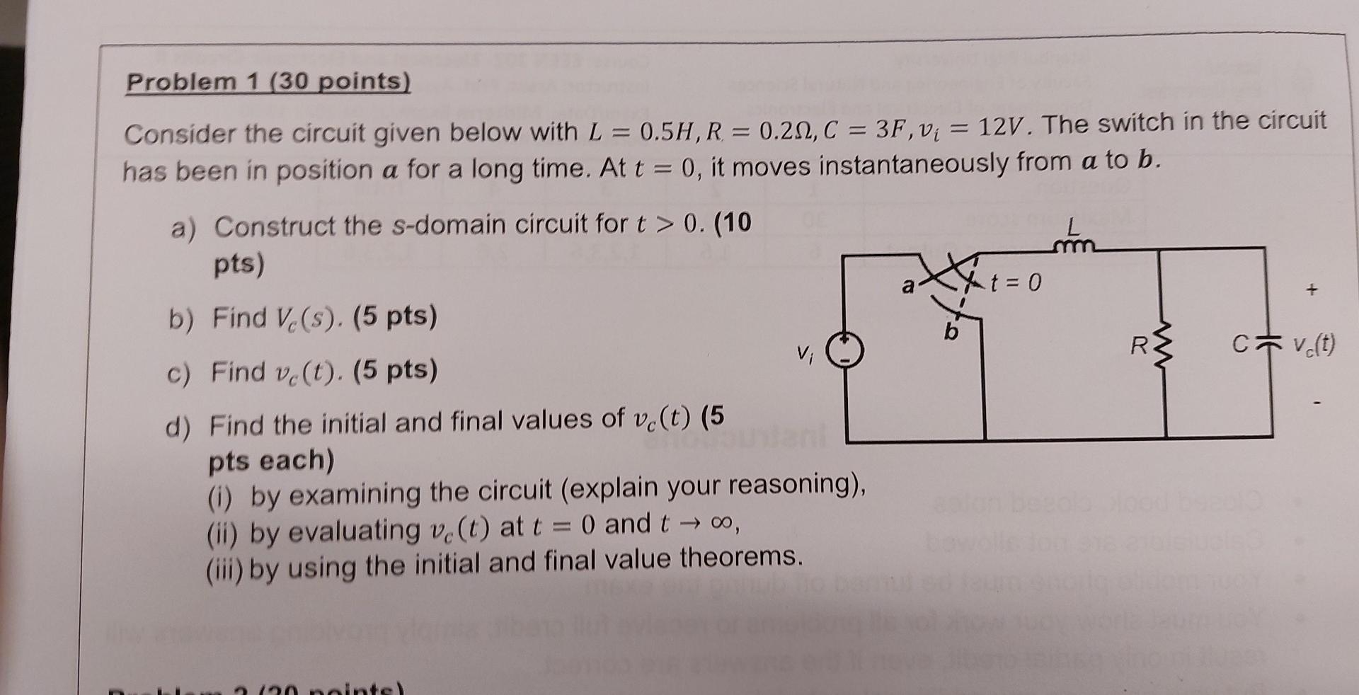 Solved Problem 1 (30 Points) + Consider The Circuit Given | Chegg.com