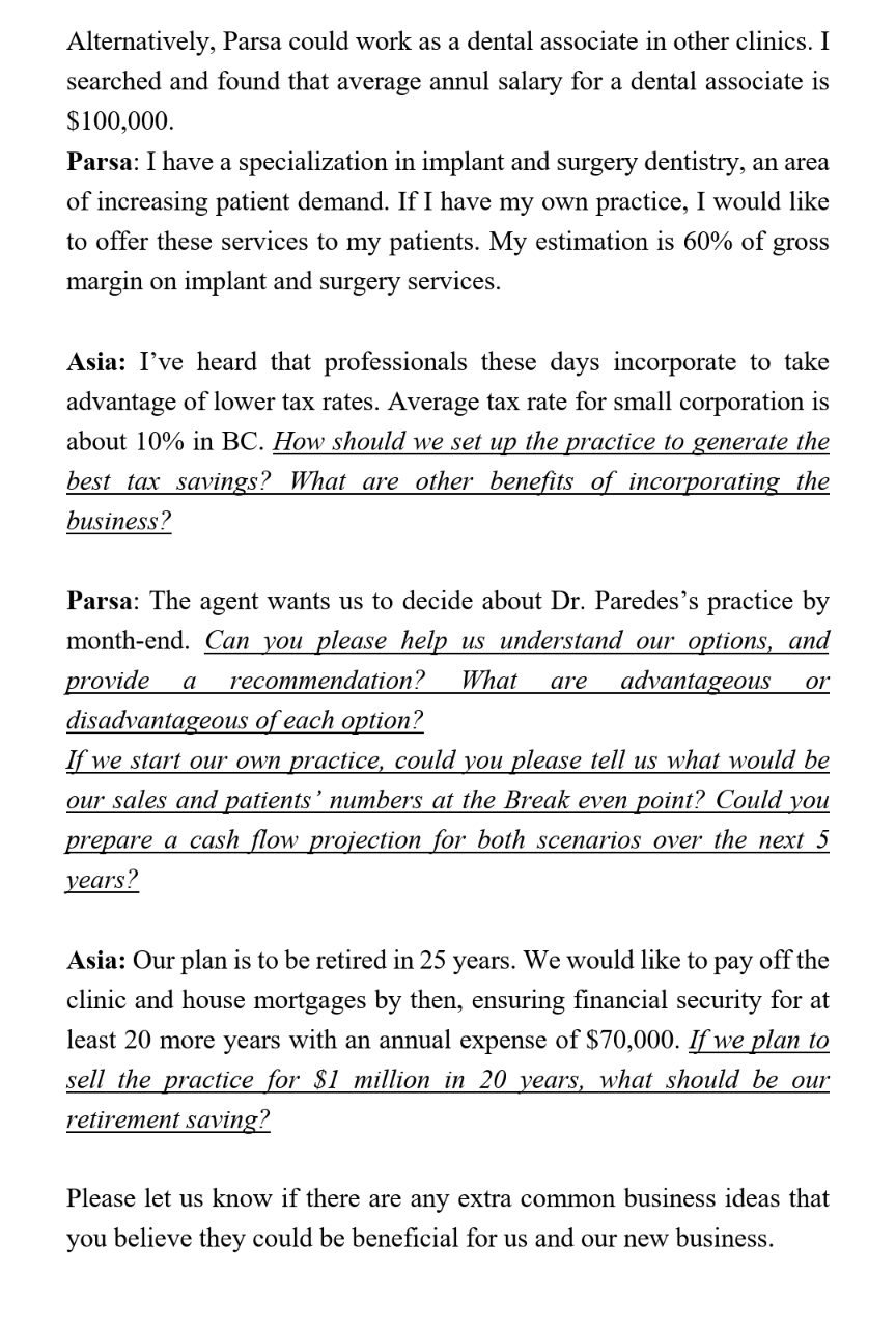 Solved I need a detailed break even point analysis for both