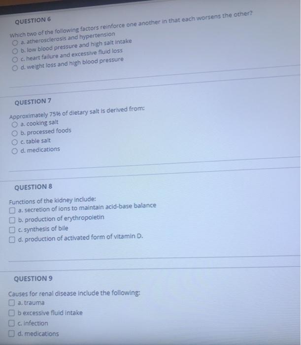 Solved Question 6 Which Two Of The Following Factors | Chegg.com