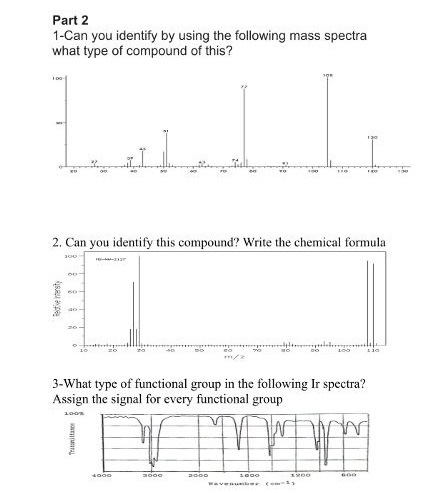 Solved Part 2 1-Can you identify by using the following mass | Chegg.com