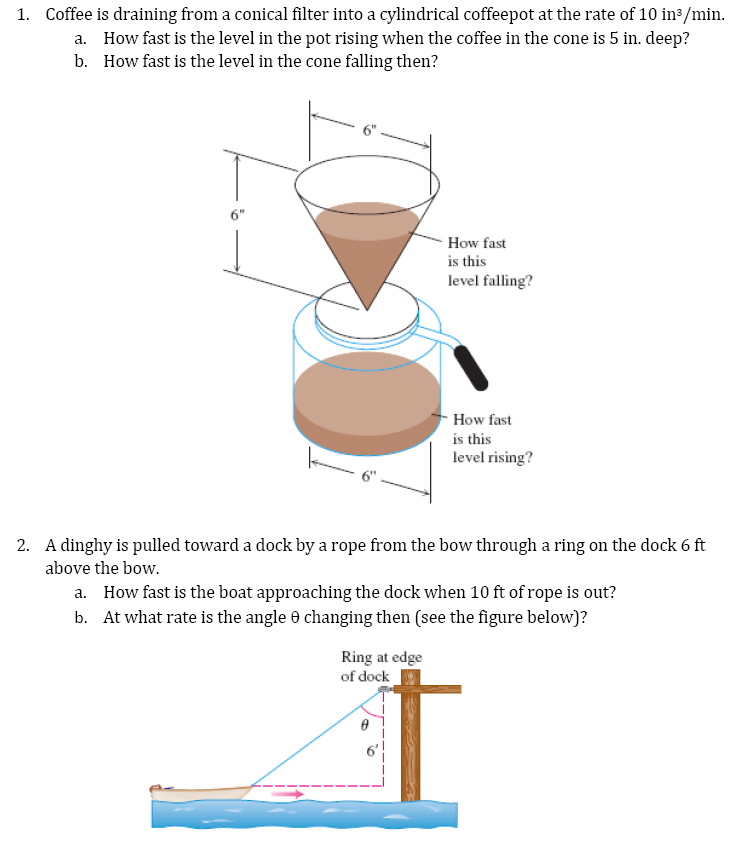 Solved Coffee is draining from a conical filter into a