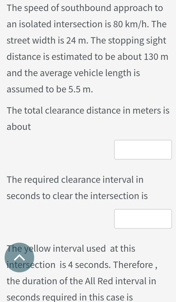 Solved The speed of southbound approach to an isolated | Chegg.com