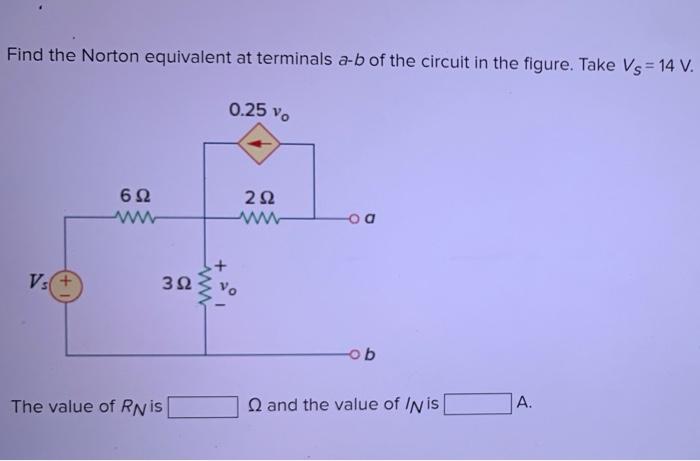 Solved Find The Norton Equivalent At Terminals A-b Of The | Chegg.com