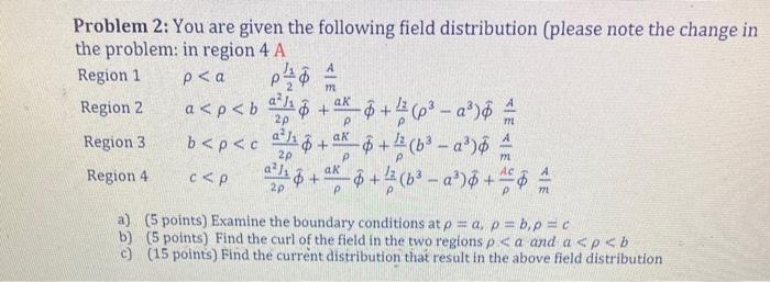 Solved Problem 2: You are given the following field | Chegg.com