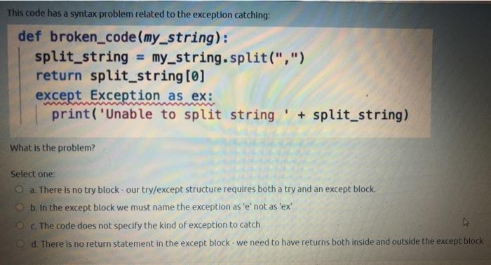 Solved This code has a syntax problem related to the | Chegg.com