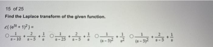 Solved Find The Laplace Transform Of The Given Function. | Chegg.com