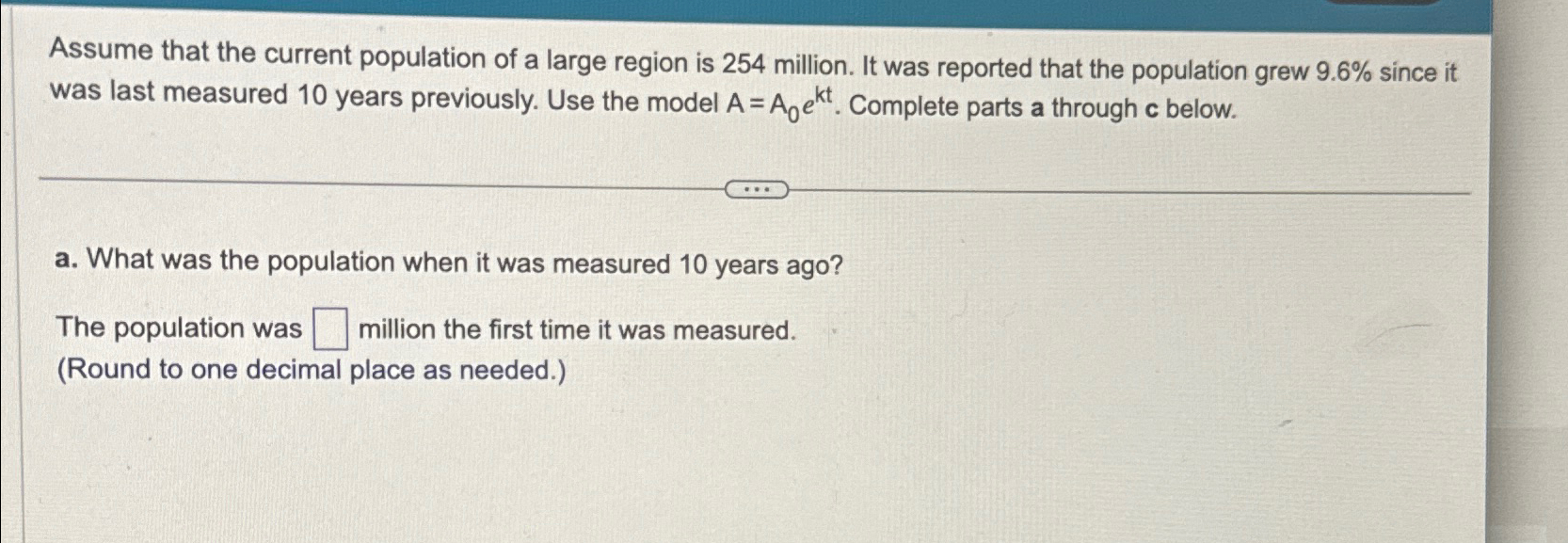 Solved Assume that the current population of a large region | Chegg.com