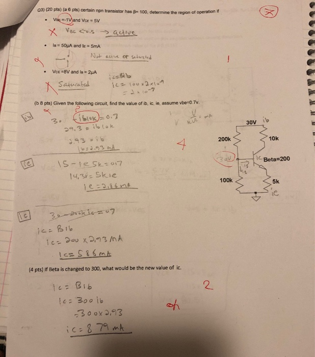 Solved 03) (20 pts) (a 6 pts) certain npn transistor has B | Chegg.com