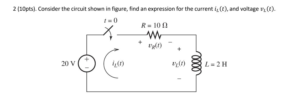 Solved 2 (10pts). Consider the circuit shown in figure, find | Chegg.com