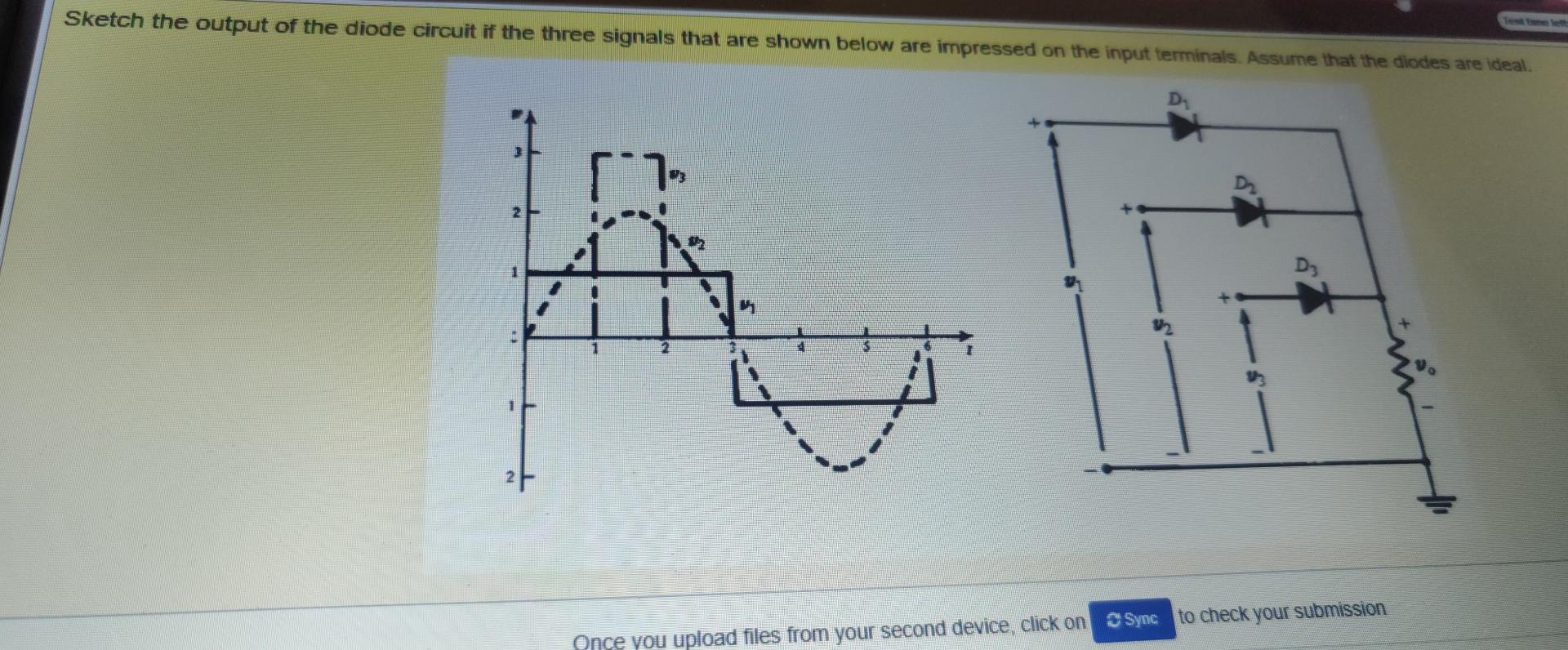 Solved Sketch the output of the diode circuit if the three | Chegg.com