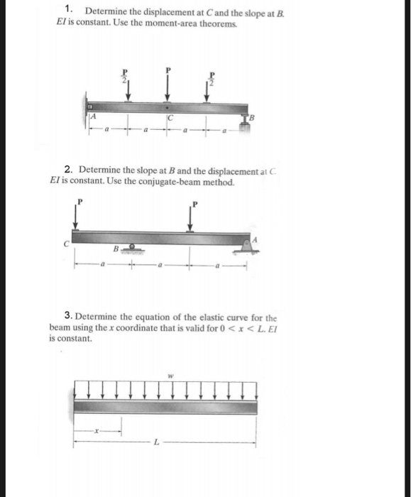 Solved 1. Determine The Displacement At C And The Slope At B | Chegg.com