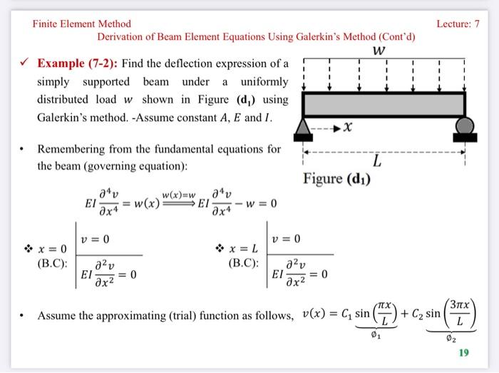 Solved Lecture: 7 1 Finite Element Method Derivation of Beam | Chegg.com