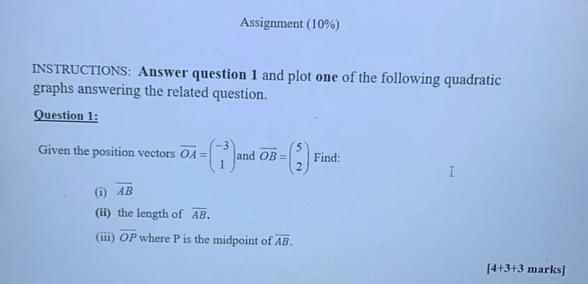 Solved Assignment (10%)INSTRUCTIONS: Answer question 1 ﻿and | Chegg.com