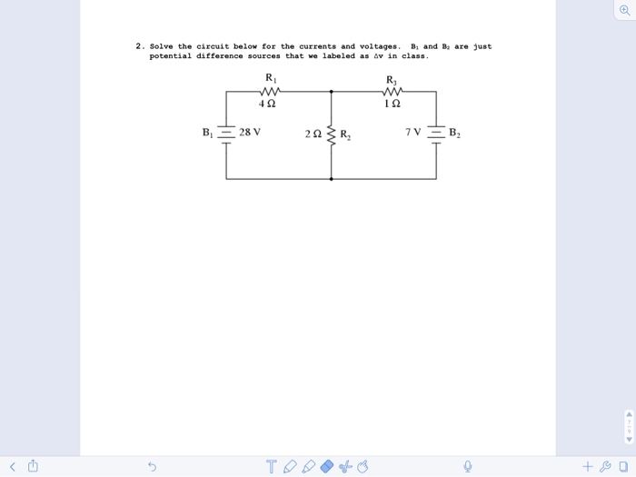 Solved 2. Solve The Circuit Below For The Currents And | Chegg.com