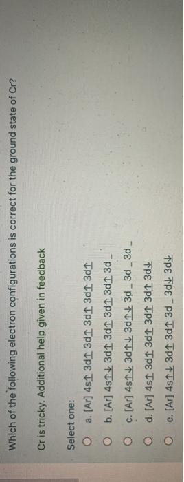 Solved: Which Of The Following Electron Configurations Is | Chegg.com