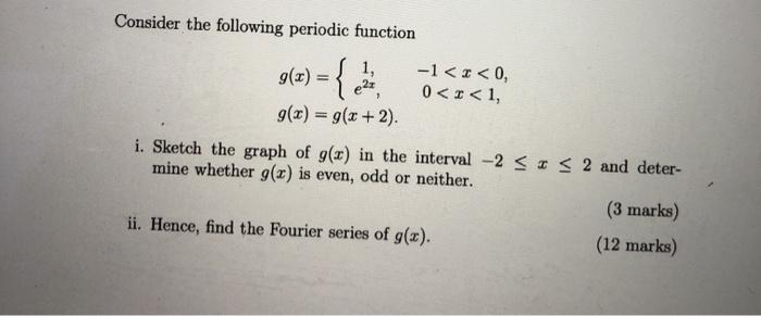 Solved = {en Consider the following periodic function -1