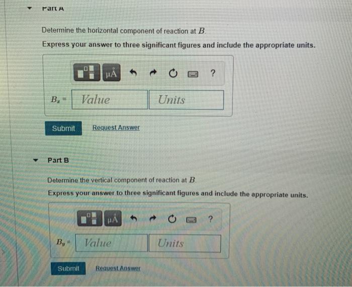 Solved Determine the components of reaction at A and B. Take | Chegg.com