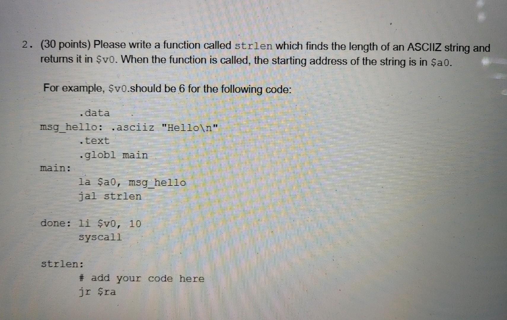 Solved a 2. (30 points) Please write a function called | Chegg.com