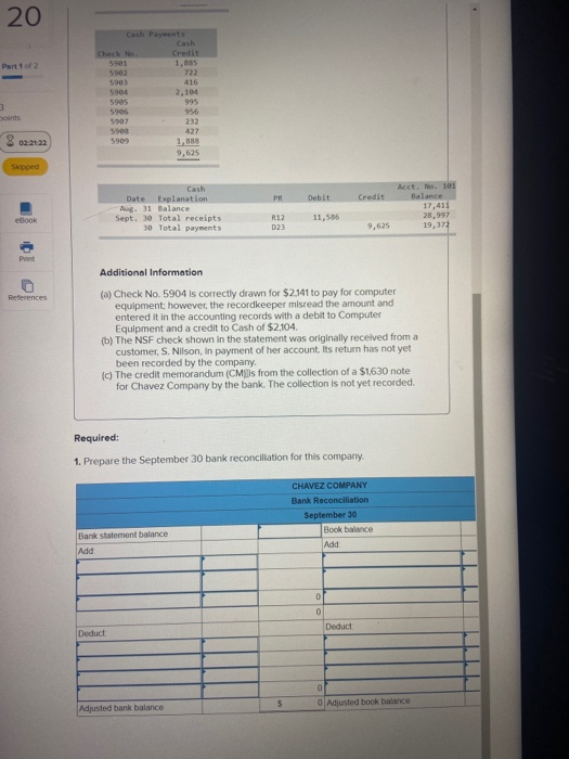 Solved Check my work 20 Part 1 of 2 3 Required information | Chegg.com