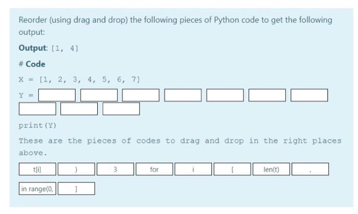 Solved Reorder (using drag and drop) the following pieces of | Chegg.com