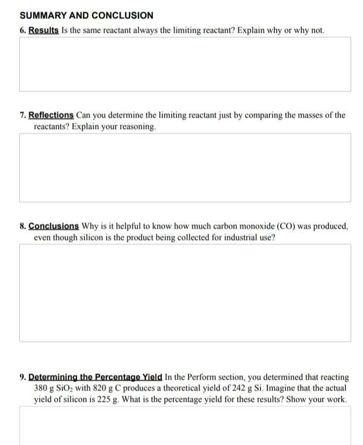 Solved Virtual Lab Determining the Limiting Reactant PROBLEM