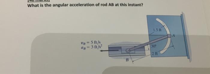 Solved What is the angular acceleration of rod AB at this | Chegg.com