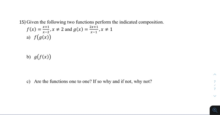 Solved 15) Given the following two functions perform the | Chegg.com