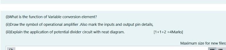 Solved (What is the function of Variable conversion element? | Chegg.com