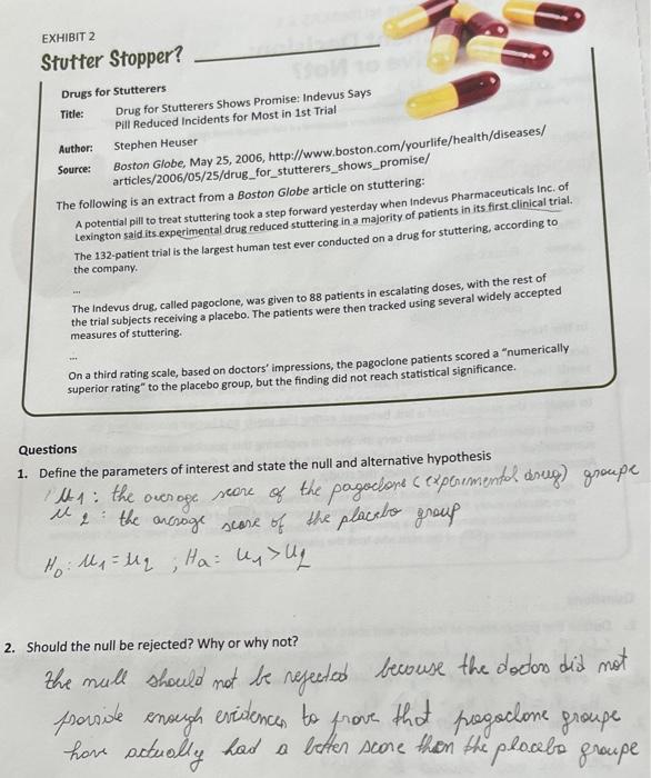 Solved Stutter Stopper? Drugs for 5 tutterers Title Drug