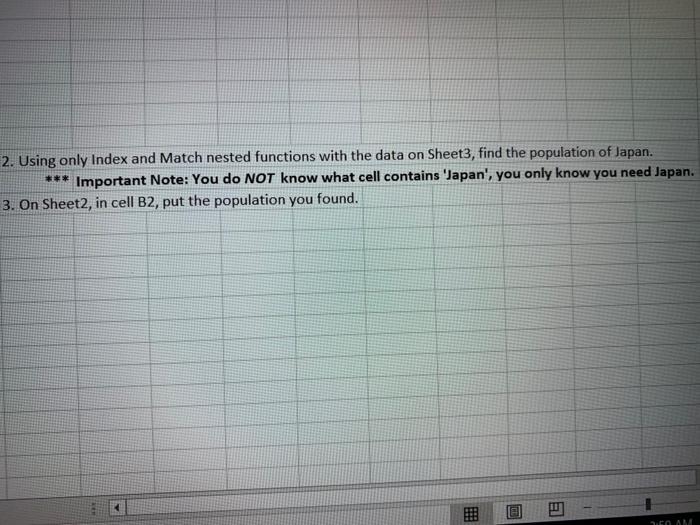 Solved *** 2. Using only Index and Match nested functions | Chegg.com