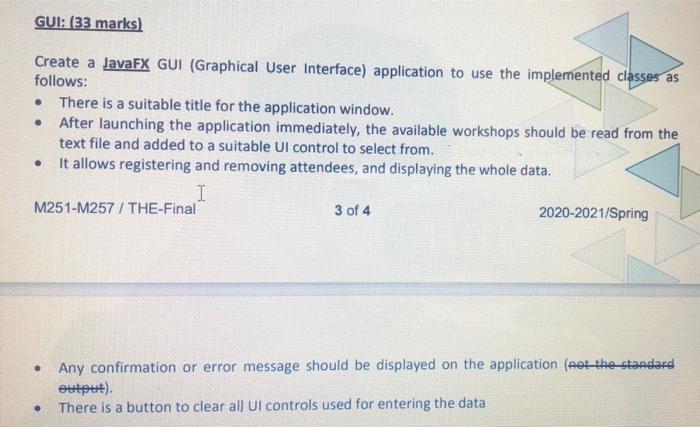 Solved GUI: (33 marks) Create a JavaFX GUI (Graphical User | Chegg.com