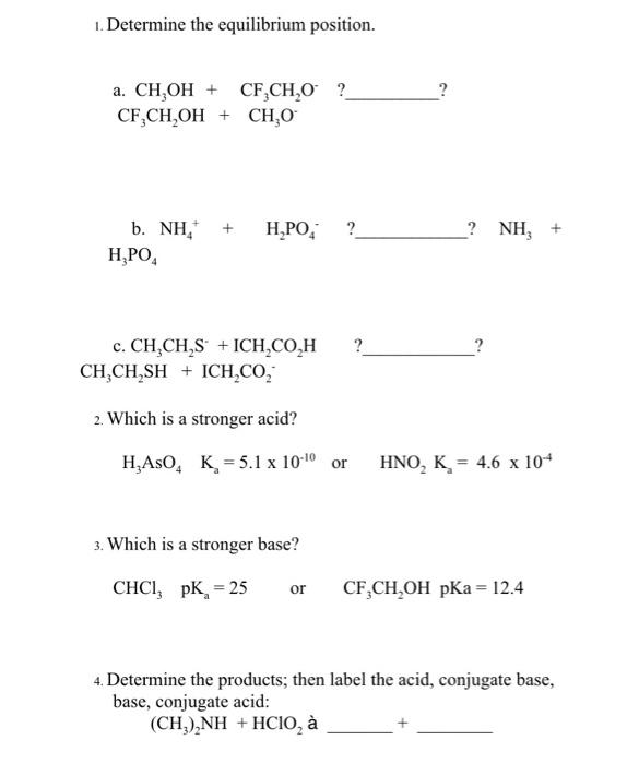 Solved 1. Determine the equilibrium position. a. | Chegg.com