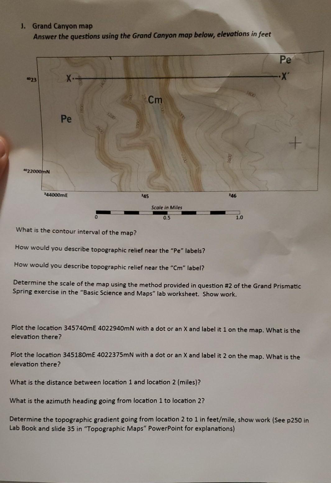 Solved A. Map Scale and Distances Conversion table on page | Chegg.com