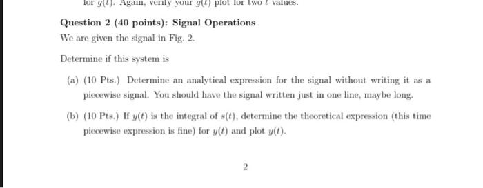 Solved Question 2 (40 points): Signal Operations We are | Chegg.com