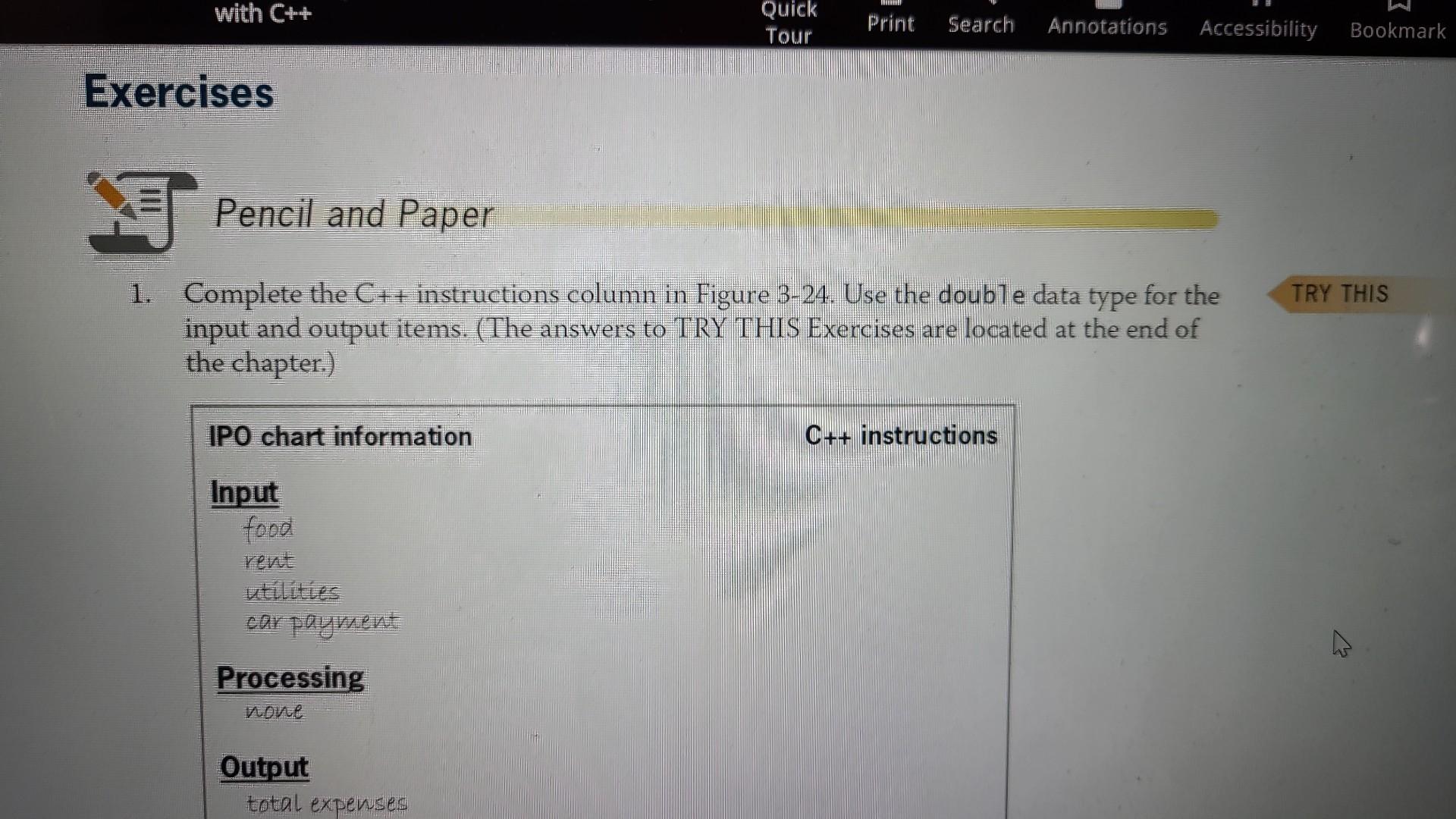 Solved Complete the C++instructions column in Figure 3-24. | Chegg.com