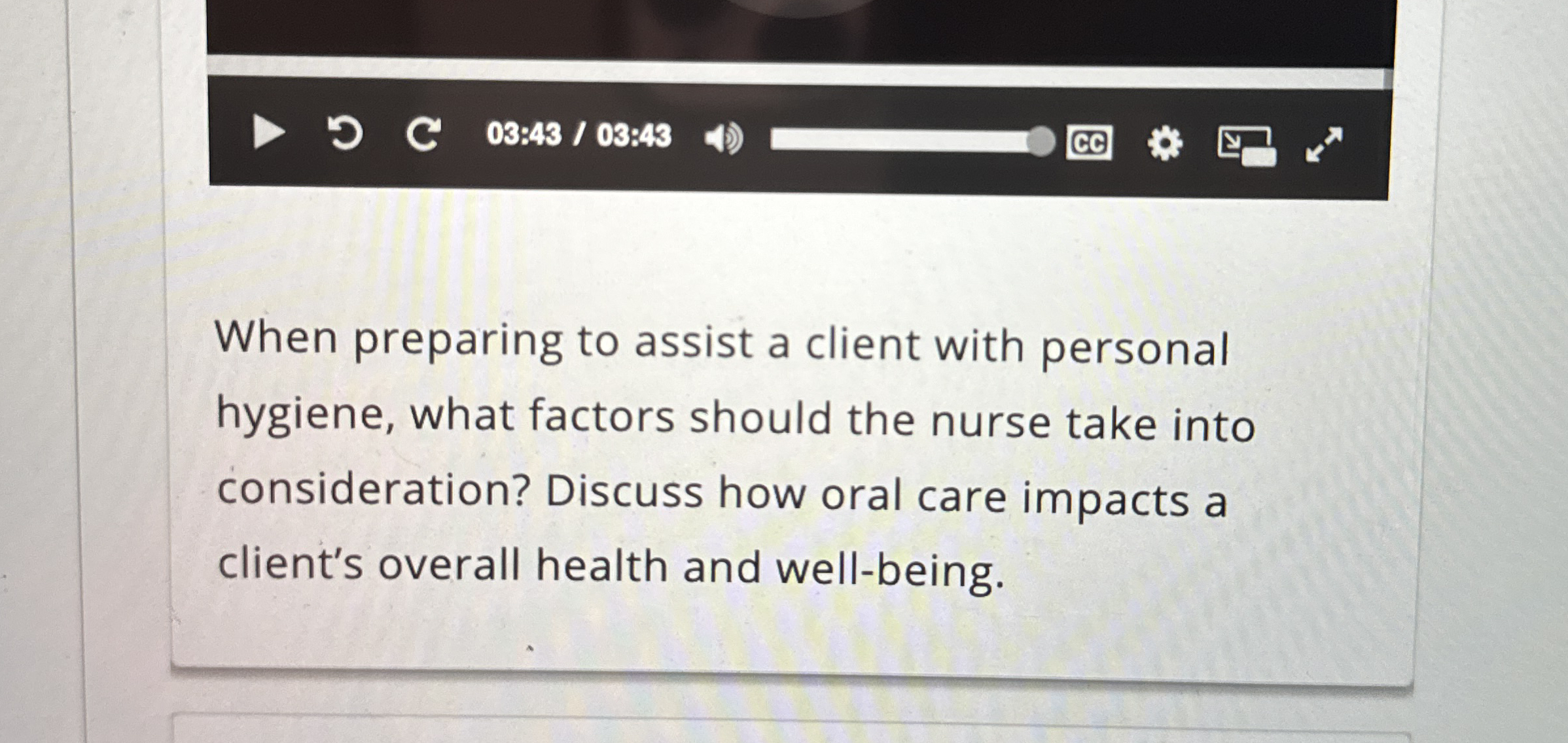 Solved 03:43 / 03:43When preparing to assist a client with | Chegg.com