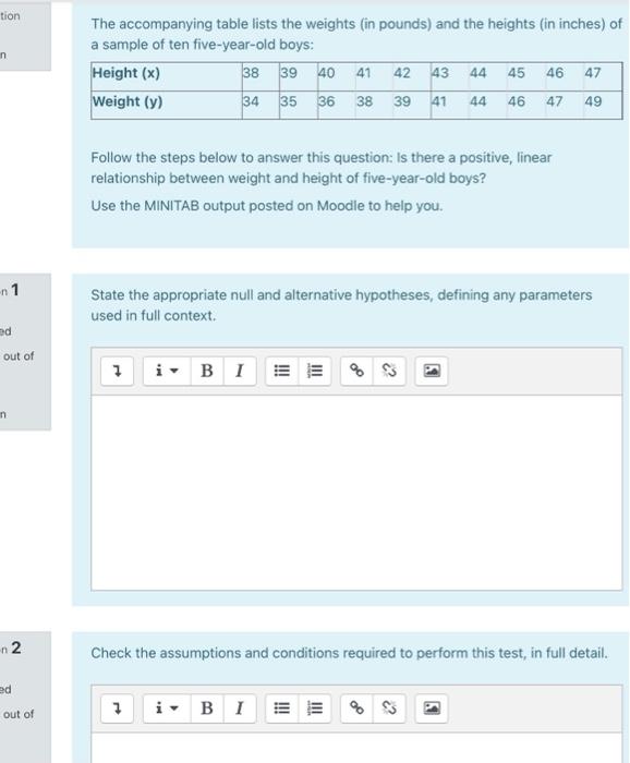 Solved Regression Analysis: Weight versus Height Regression | Chegg.com