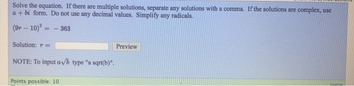 Solved Solve the equation. If there are multiple solutions, | Chegg.com