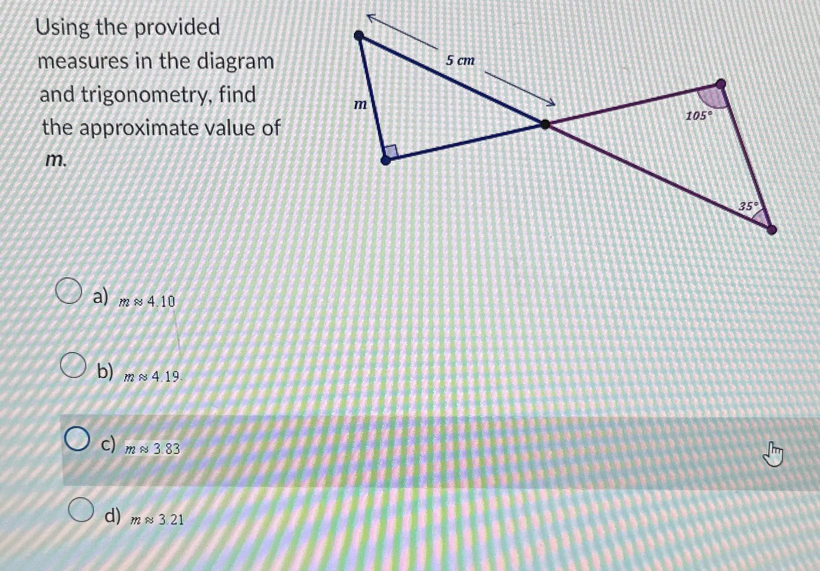 Solved Using The Provided Measures In The Diagram And | Chegg.com