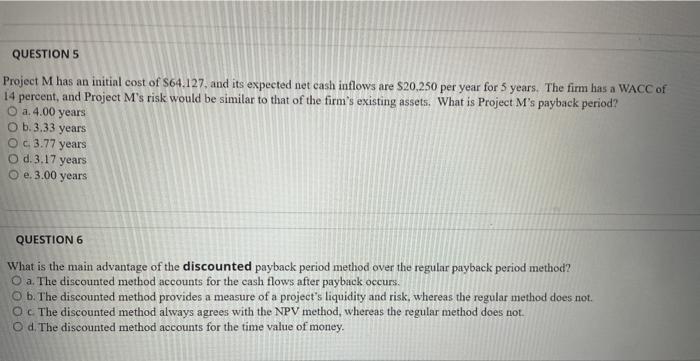 Solved Question Completion Status: QUESTION 3 Project M has | Chegg.com