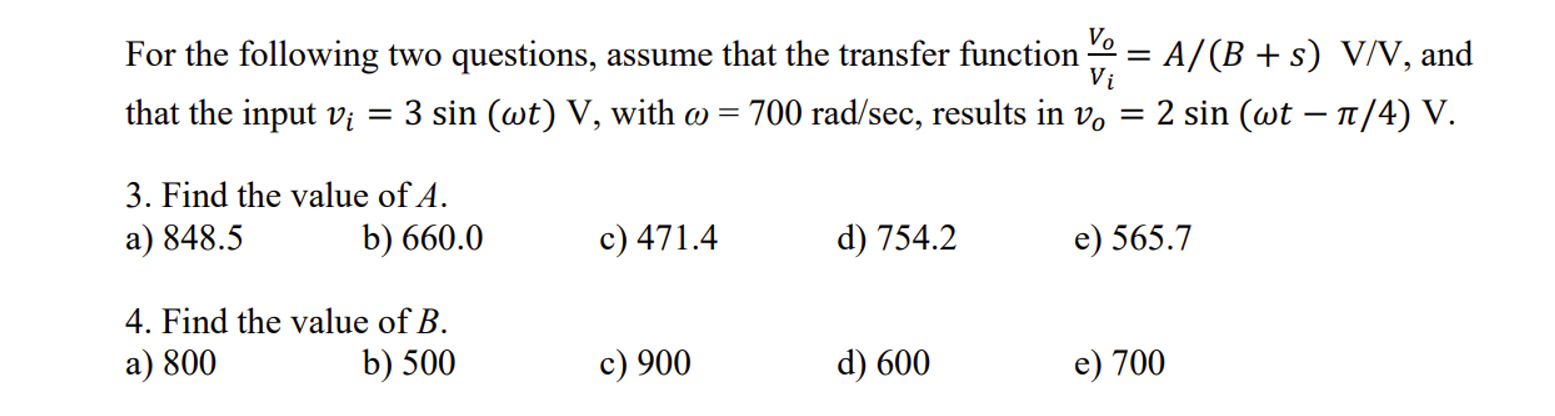 Solved For the following two questions, assume that the | Chegg.com