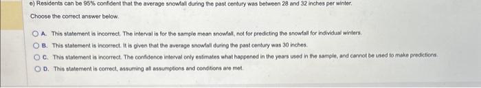 Solved a) During 95 of the past 100 winters, the region got | Chegg.com