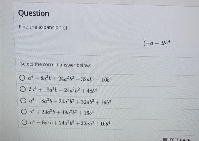 Solved Which Of The Following Is The Correct Expression For | Chegg.com