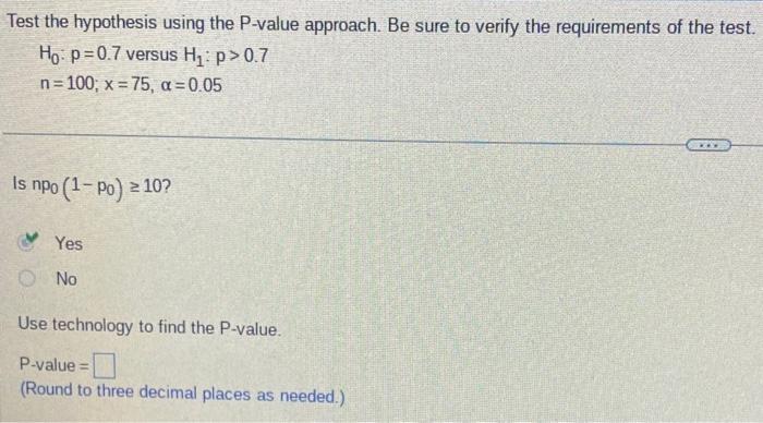 Solved Test the hypothesis using the P-value approach. Be | Chegg.com