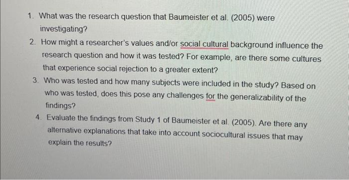 the research question that was