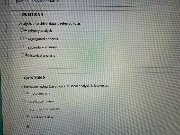 Solved * Question Completion Status: QUESTIONS Which of the | Chegg.com