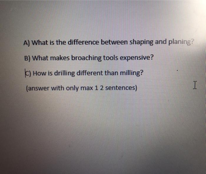Solved A) What is the difference between shaping and