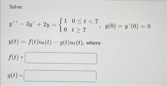 Solved Solve Y(0) = Y'(0) = 0 -- ſ1 0 3 | Chegg.com