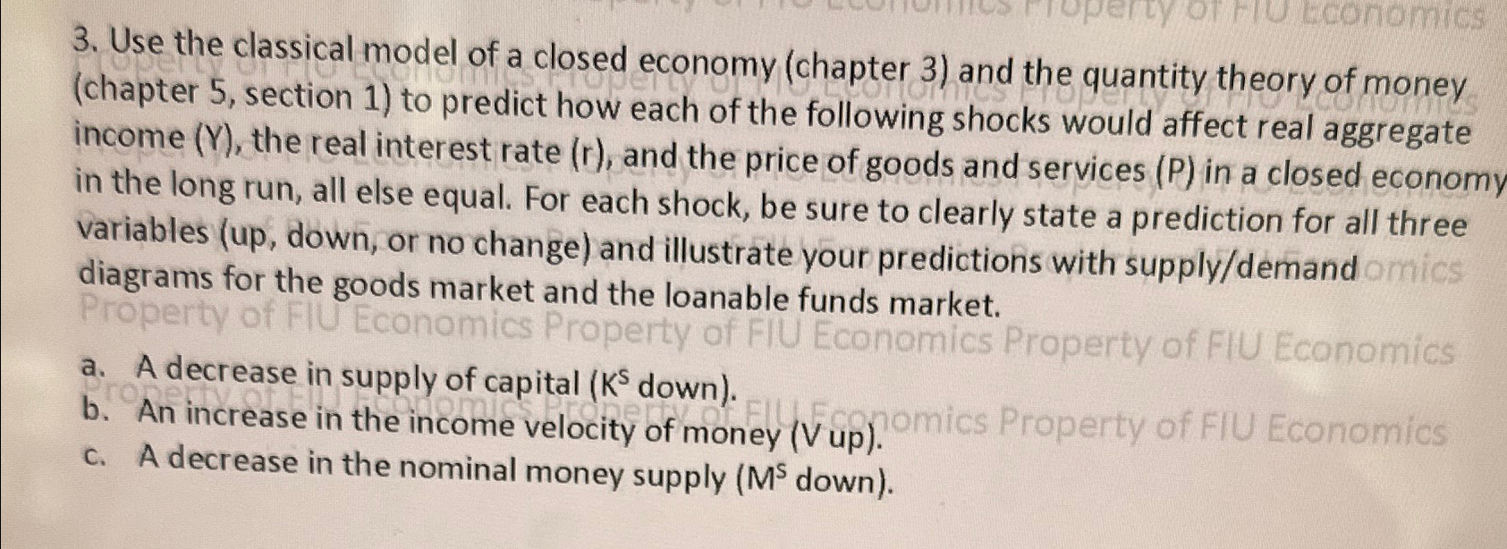 Solved Use the classical model of a closed economy (chapter | Chegg.com