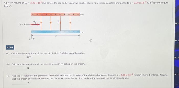 Solved A Proton Moving At V0320×106 Ms Enters The Region 0004